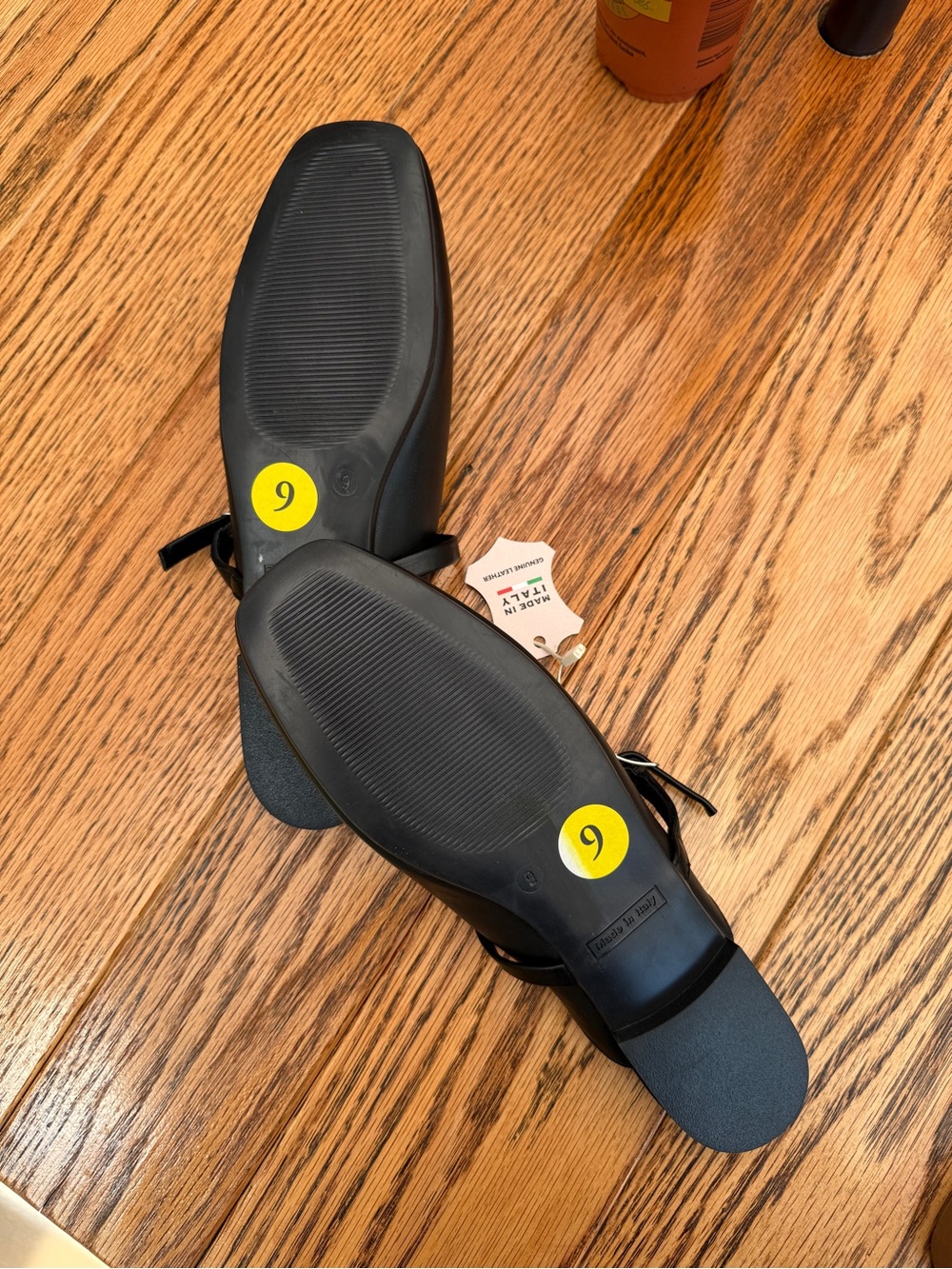 Black Leather Slip-On Mules with Strap Ilaria Sartori made in Italy size 9 - Picture 6 of 10